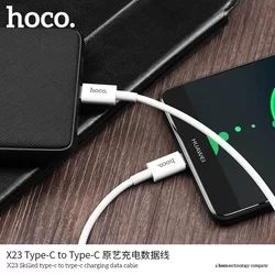 Kábel: Hoco fehér Type-C (USB-C) / Type-C (USB-C) adatkábel 1m-1
