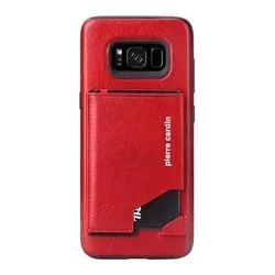 Telefontok Pierre Cardin Bőr + Szilikon Tok -Piros Samsung Galaxy S8 (8719273131299)-1