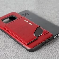 Telefontok Pierre Cardin Bőr + Szilikon Tok -Piros Samsung Galaxy S8 (8719273131299)-3