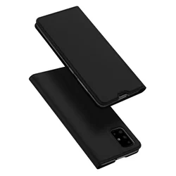 Telefontok Samsung Galaxy A71 - Dux Ducis fekete flipcover tok-1