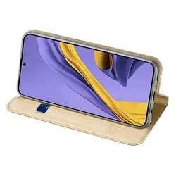 Telefontok Samsung Galaxy A51 - Dux Ducis arany flipcover tok-4