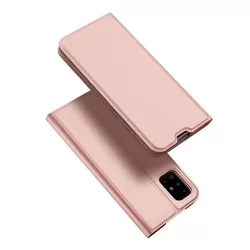 Telefontok Samsung Galaxy A51 - Dux Ducis rose gold flipcover tok-3