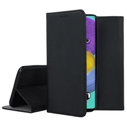 Telefontok Samsung Galaxy A51 - fekete mágneses szilikon keretes könyvtok-1