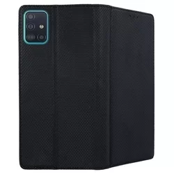 Telefontok Samsung Galaxy A51 - fekete mágneses szilikon keretes könyvtok-3