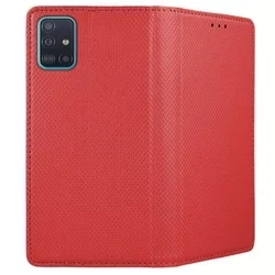 Telefontok Samsung Galaxy A51 - piros mágneses szilikon keretes könyvtok-2