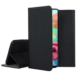 Telefontok Samsung Galaxy A71 - fekete mágneses szilikon keretes könyvtok-2