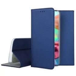 Telefontok Samsung Galaxy A71 - kék mágneses szilikon keretes könyvtok-2