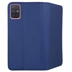 Telefontok Samsung Galaxy A71 - kék mágneses szilikon keretes könyvtok-3