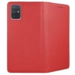 Telefontok Samsung Galaxy A71 - piros mágneses szilikon keretes könyvtok-2