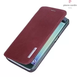 Telefontok Pierre Cardin Kihajtható Valódi Bőr Tok Galaxy S6 Piros (8719273215708)-1