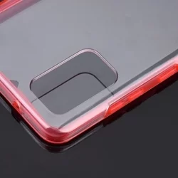 Telefontok Samsung Galaxy S20 Ultra - átlátszó piros keretes szilikon előlap + plexi hátlapi tok 360°-3