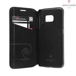 Telefontok Pierre Cardin Kihajtható Valódi Bőr Tok Samsung Galaxy S6 Edge - G925 - Fekete (8719273215746)-2