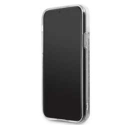 Telefontok iPhone 11 Pro - Guess Glitter Hearts ezüst-átlátszó hátlap tok-1