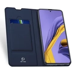 Telefontok Samsung Galaxy A51 - Dux Ducis kék flipcover tok-3