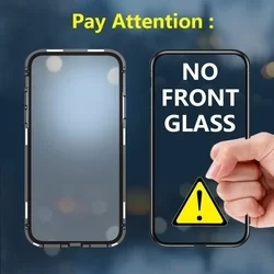 Telefontok Samsung Galaxy A50 - Magnetic fekete, mágneses fém keretes tok, átlátszó üveg hátlappal-3