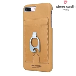 Telefontok Pierre Cardin Valódi Bőr Tok Kitámasztóval Barna IPhone 7 Plus / 8 Plus (8719273130810)-1