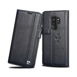 Telefontok Pierre Cardin Kihajtható Valódi Bőr Tok Galaxy S9 Plus - Fekete (8719273145968)-1
