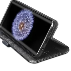 Telefontok Pierre Cardin Kihajtható Valódi Bőr Tok Galaxy S9 Plus - Fekete (8719273145968)-2