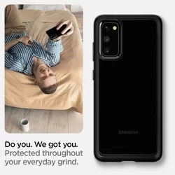 Telefontok Samsung Galaxy S20 - SPIGEN ULTRA HYBRID Fekete keretes átlátszó tok-8