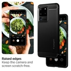 Telefontok Samsung Galaxy S20 Ultra - SPIGEN RUGGED ARMOR Matt fekete tok-13