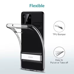 Telefontok Samsung Galaxy S20 Ultra - ESR Air Shield átlátszó ütésálló, kitámasztható hátlap tok-3