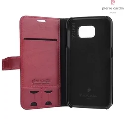 Telefontok Pierre Cardin Kihajtható Valódi Bőr Tok Samsung Galaxy S6 - G9200 - Piros (8719273215319)-1