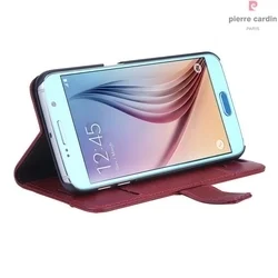 Telefontok Pierre Cardin Kihajtható Valódi Bőr Tok Samsung Galaxy S6 - G9200 - Piros (8719273215319)-2