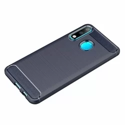 Telefontok Huawei P30 Lite - Carbon Fiber kék szilikon tok-1
