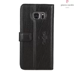 Telefontok Pierre Cardin Kihajtható Valódi Bőr Tok Samsung Galaxy S7 - G930F- Fekete (8719273215357)-1