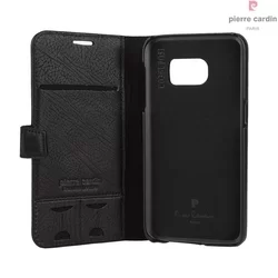 Telefontok Pierre Cardin Kihajtható Valódi Bőr Tok Samsung Galaxy S7 - G930F- Fekete (8719273215357)-2