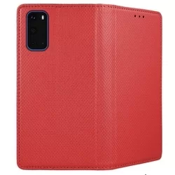 Telefontok Samsung Galaxy S20 - piros mágneses szilikon keretes könyvtok-3