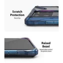 Telefontok Samsung Galaxy S20 Ultra - Ringke átlátszó-kék ütésálló hátlap tok-6