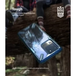 Telefontok Samsung Galaxy S20 Ultra - Ringke átlátszó-kék ütésálló hátlap tok-7