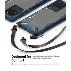 Telefontok Samsung Galaxy S20 Ultra - Ringke átlátszó-kék ütésálló hátlap tok-9