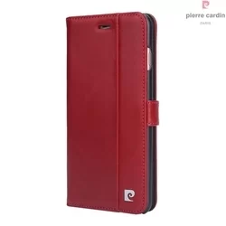 Telefontok Pierre Cardin Kihajtható Valódi Bőr Tok IPhone 7 Plus / 8 Plus- Piros (8719273229446)-1