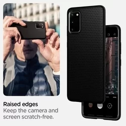 Telefontok Samsung Galaxy S20+ (S20 Plus) - SPIGEN LIQUID AIR Matt fekete tok-3