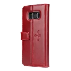 Telefontok Pierre Cardin Kihajtható Valódi Bőr Tok - Samsung Galaxy S8 Plus - Piros (8719273133835)-2