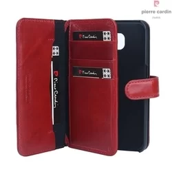 Telefontok Pierre Cardin Kihajtható Valódi Bőr Tok Samsung Galaxy S6 - G9200 - Piros (8719273215494)-2