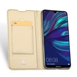 Telefontok Huawei P Smart 2019 - Dux Ducis arany flipcover tok-1
