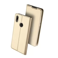 Telefontok Huawei P Smart 2019 - Dux Ducis arany flipcover tok-2