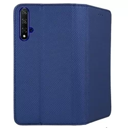 Telefontok Honor 20 / Huawei nova 5T - kék mágneses szilikon keretes könyvtok-3