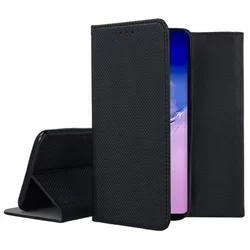 Telefontok Samsung Galaxy S10 Lite - fekete mágneses szilikon keretes könyvtok-3