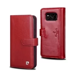 Telefontok Pierre Cardin Kihajtható Valódi Bőr Tok Galaxy S8 - Piros (8719273144534)-1