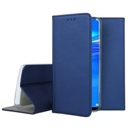 Telefontok Huawei Y7 2019 / Y7 PRIME 2019 - kék mágneses szilikon keretes könyvtok-1