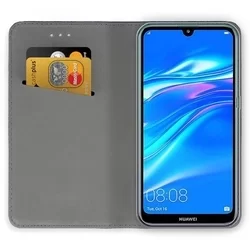 Telefontok Huawei Y7 2019 / Y7 PRIME 2019 - kék mágneses szilikon keretes könyvtok-2