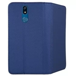 Telefontok LG K40 - kék mágneses szilikon keretes könyvtok-1