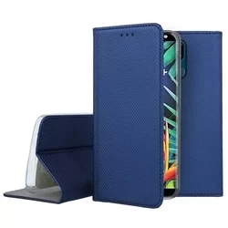 Telefontok LG K40 - kék mágneses szilikon keretes könyvtok-3