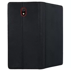 Telefontok Xiaomi Redmi 8A - fekete mágneses szilikon keretes könyvtok-1