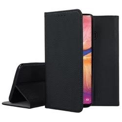 Telefontok Samsung Galaxy A20e - fekete mágneses szilikon keretes könyvtok-3