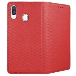 Telefontok Samsung Galaxy A40 - piros mágneses szilikon keretes könyvtok-2